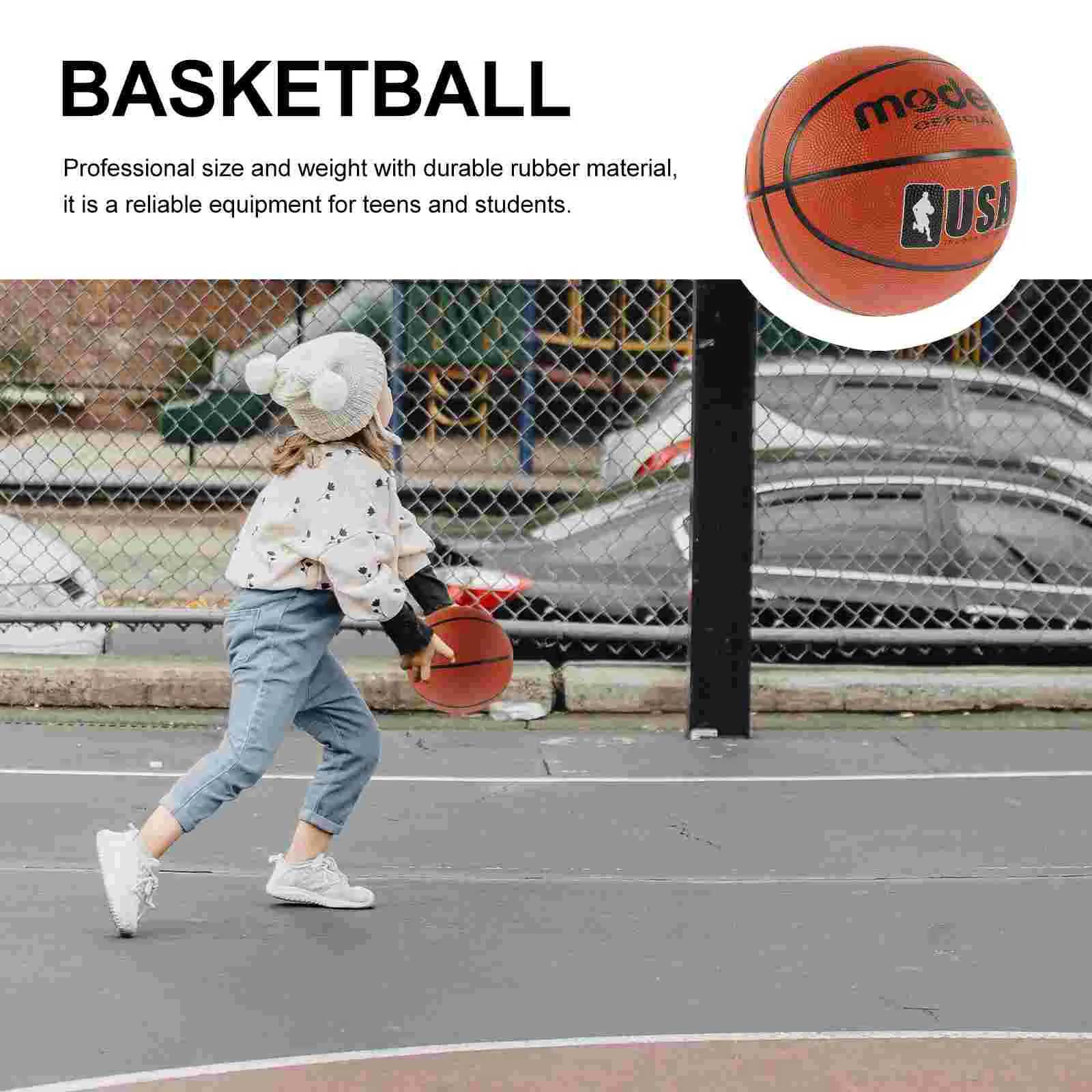 1PC Standard Basketball Ball Durable Rubber Basketball for Teens Outdoor Training Games XJ250606