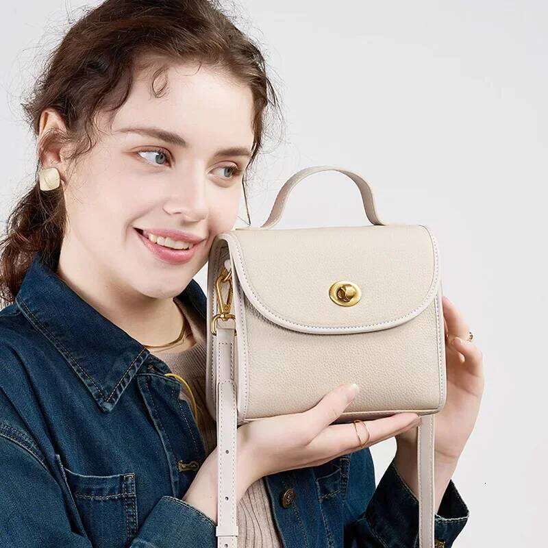 The First Layer Of Cowhide Vintage Brown Small Square Bag Women's Leather Shoulder Bags Casual Handbag 2025/06/07