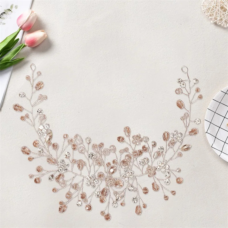 Elegant Pearl Bridal Hair Vine with Crystal Accents Wedding Headpiece Hair Accessories for Bride Bridesmaid Party Stage 250529