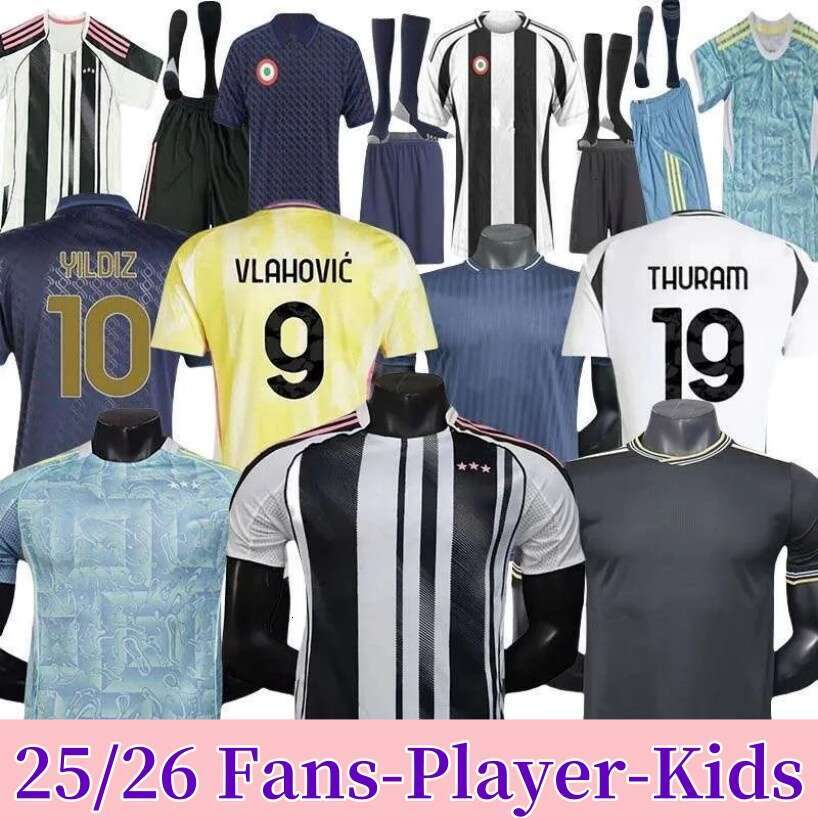2025 2026 juve Soccer Jerseys VLAHOVIC Yildiz McKENNIE BREMER Douglas Luiz Maglia25 26 Thuram Kalulu Gatti Cambiaso Danilo fans player Kits Mens Kids