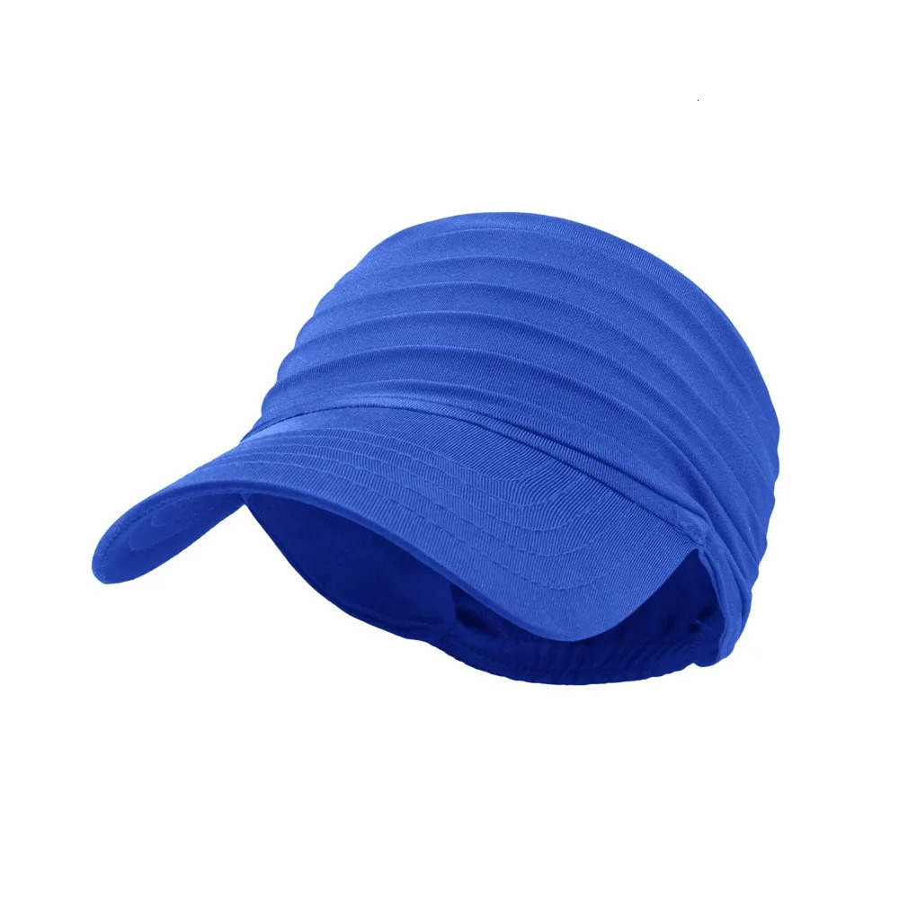 Sun Hat Pleats Summer Beach Hat Empty Top Fashion Wide Brim Visor Hat Outdoor UV Top Empty Sport Duck Tongue Cap 250603