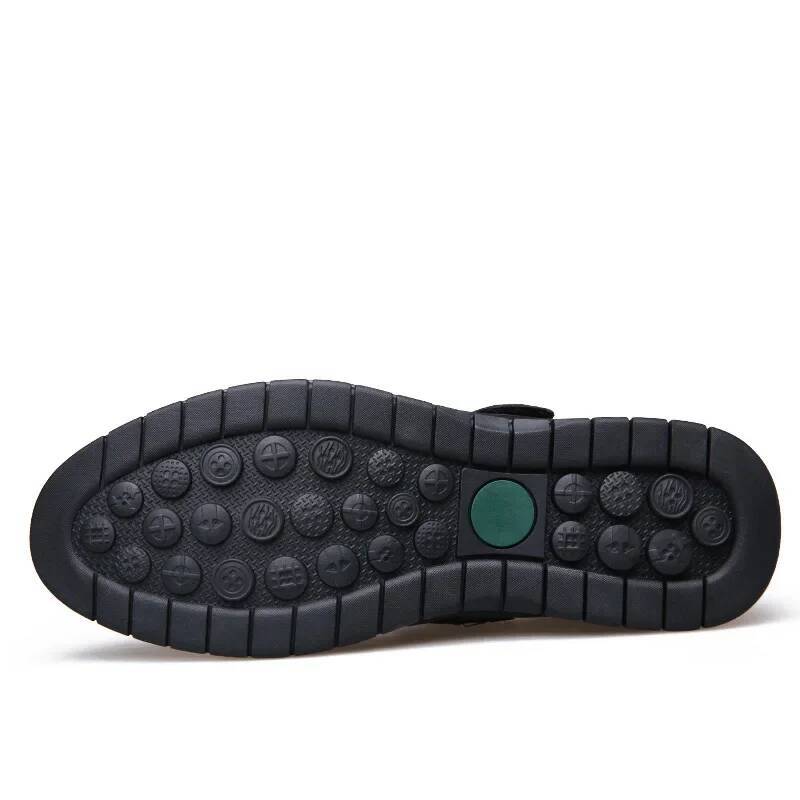 Ddmyoutdoor Summer Genuine Breathable Hollow Out Classic Mens Flat Sandals Solid Rubber Leather Male Casual Outdoor Shoes