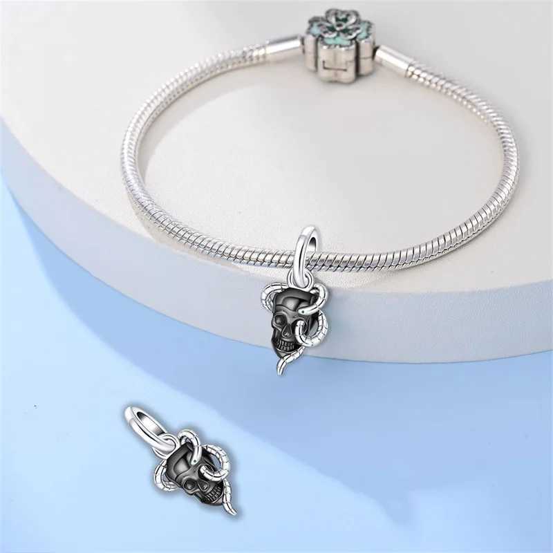 925 Sterling Silver Fashion Fire Snake Red Heart Rose Skull Charms Beads For Brand Original Bracelet DIY Fine Jewelry GiftXJ250607