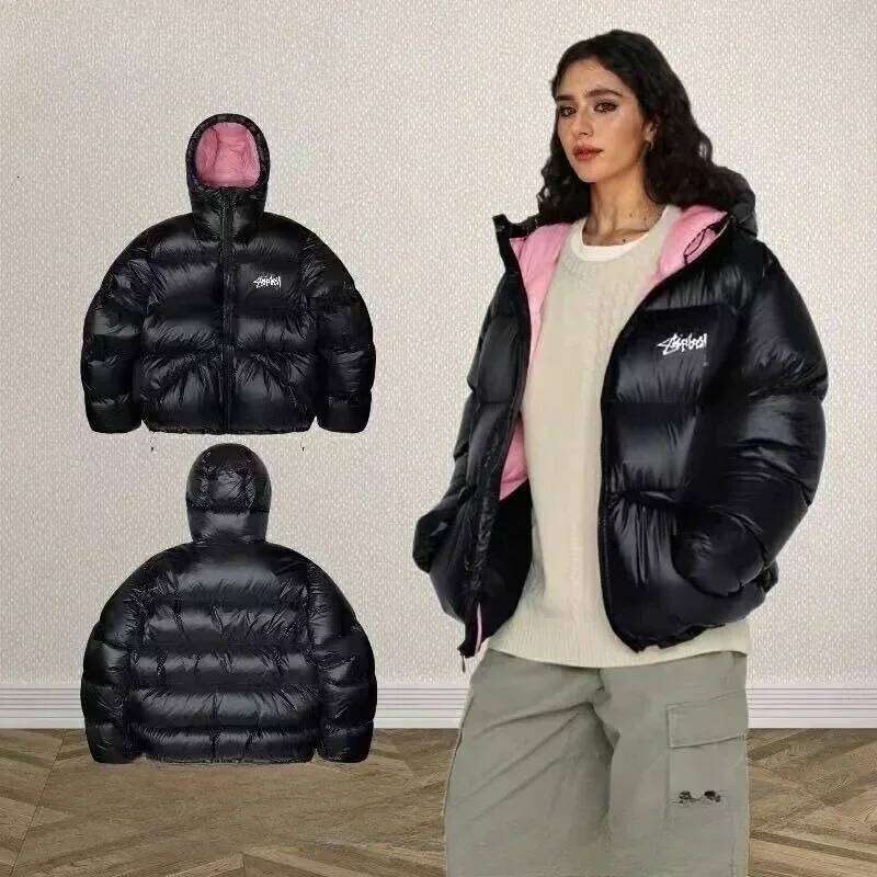 Explosive New Thick Hooded Men and Warm Lovers Bread Down Cotton Jacket Embroidery Winter Clothes Women Coat