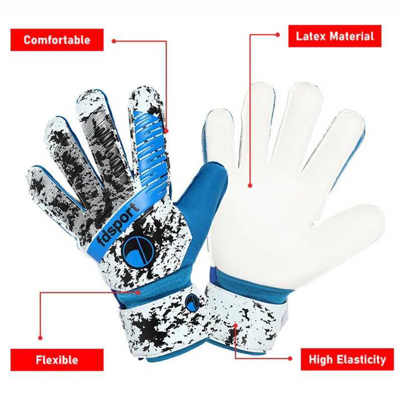 Childs Soccer Goalkeeper Gloves Teens Latex Thickened Protection Goalkeeper Gloves Football Goalie Non-slip Gloves for Training XJ250606