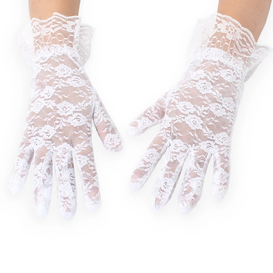 Arrival Black White Red Short Lace Gloves Bride Gloves For Bride Finger Guantes 2025 250603