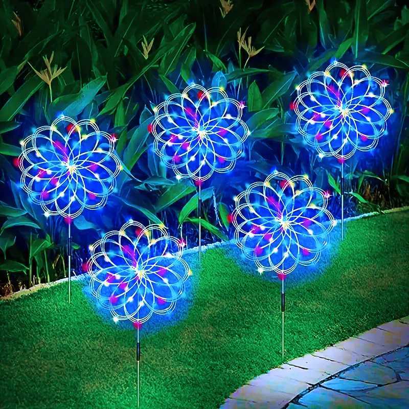 6 In 1 Solar Garden Firework Lights Upgrade Multicolor Solar Outdoor Lamp Decoration Solar Garden Firework Lamp Courtyard Lamp W250607