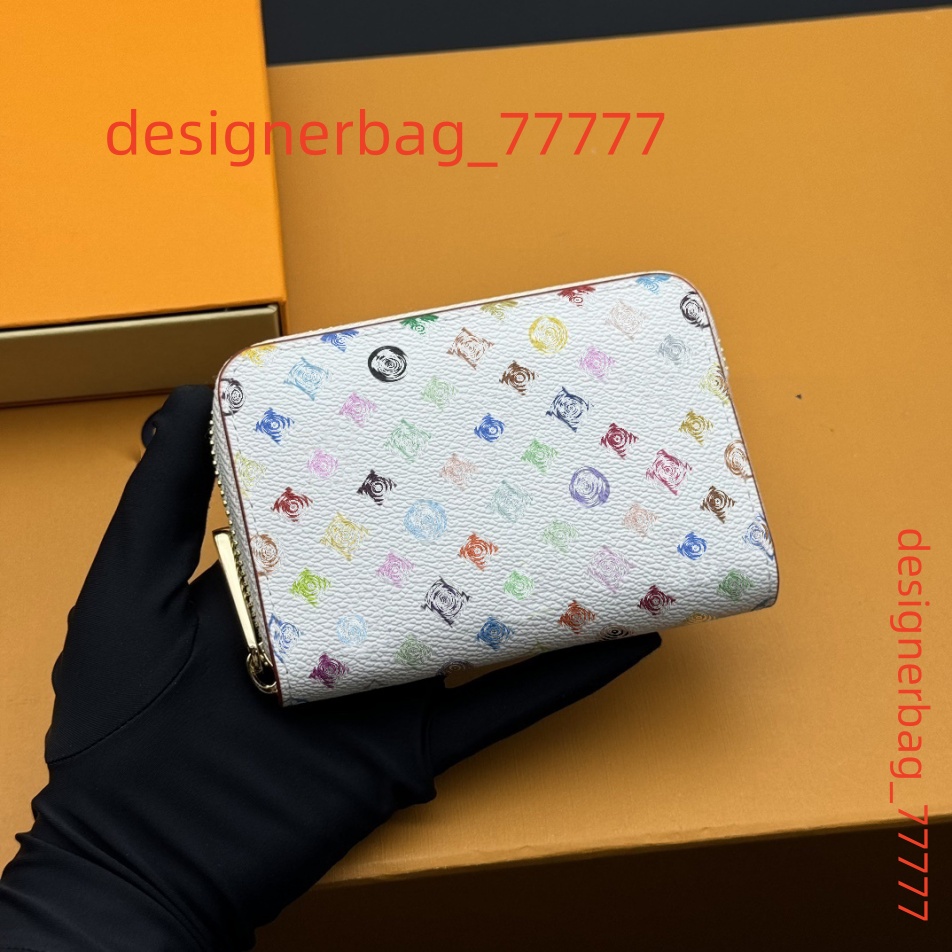 High-quality designer coin purse Takashi MURAKAMI Womens Zippy coin purse Mens wallet short card holders Can store cards and small change with box