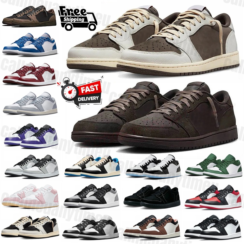 Mens shoes low basketball shoes Reverse Mocha Leather rubber Breathable Womens sneaker Velvet Brown Canary Olive outdoor sport trainers mens shoe free shipping