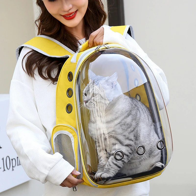 Cat Pet s Dog pet backpacks portable transparent space capsules Soft Side Backpack Travel Bags Outgoing cat supplies 250603