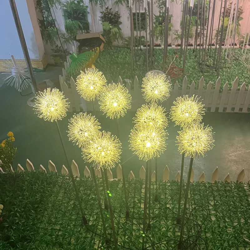LED Dandelion Lamp Aluminum Wire Ball Outdoor Waterproof Outdoor Aluminum Wire Ball Luminous Round Ball Lawn Reed Ground Lamp W250607