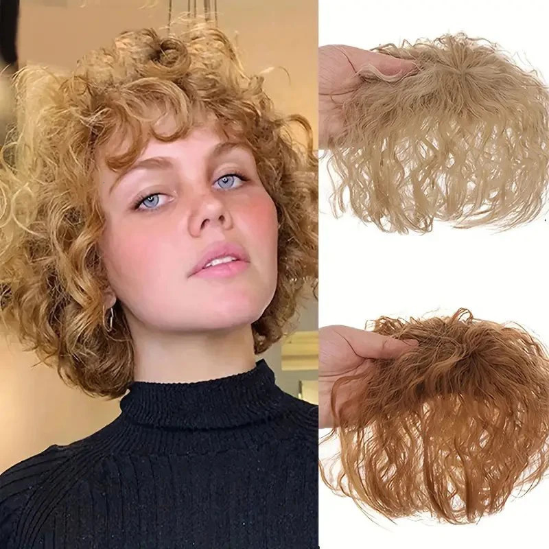 3D Bangs Invisible Seamless Head Hair Water Ripple Hair Wispy Bangs Head Overhead Natural Invisible Replacement Cover Gray Hair 250529