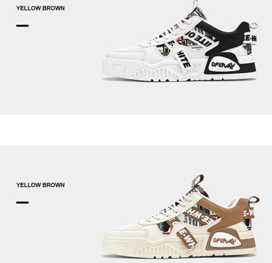 Men's shoes, breathable in spring and summer new trendy brand thick soled sports and leisure board shoes, niche and versatile trendy shoes Z 6.5-