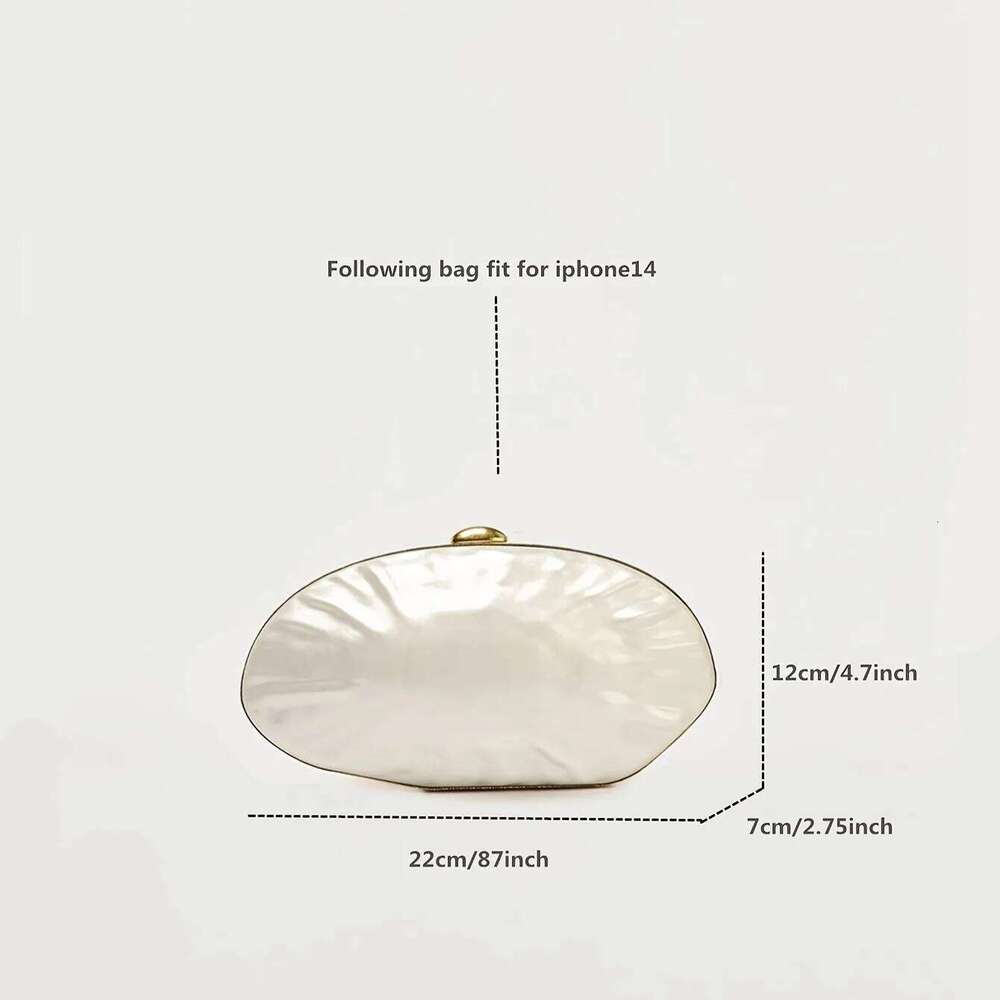 Shell Clutch Bag Acrylic pearl color frame purse women wedding evening party cute ivory handbag new 2025 spring