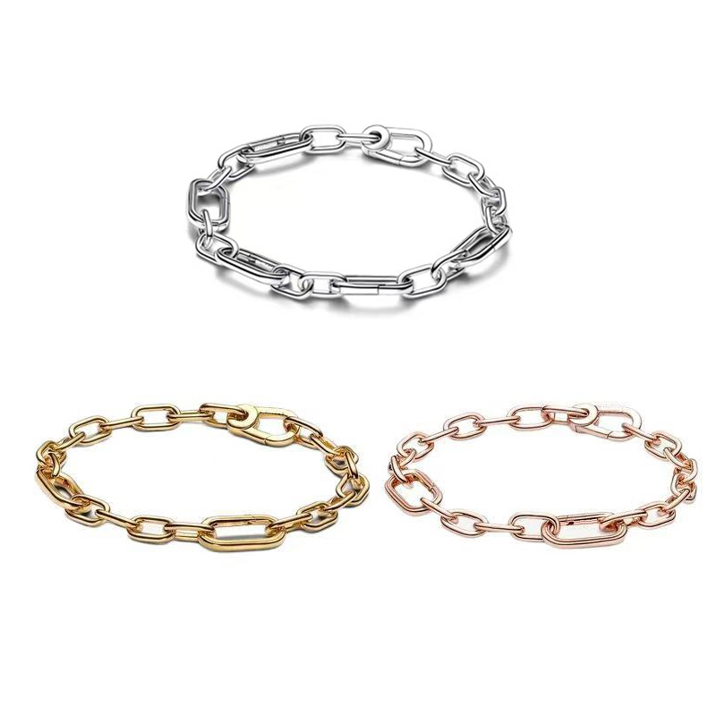Luxury ME Link Chain Bracelets Women Authentic s925 Sterling Silver Charms Bracelet Birthday Christmas Gifts Jewelry BR128 Z260313