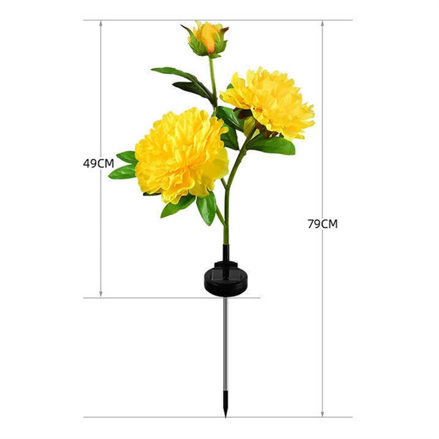 Peony Flower Solar Lights LED Decoration Landscape Lamp Waterproof Outdoor for Yard Garden Porch Lawn Backyard Decor Solar Lamp XJ250606