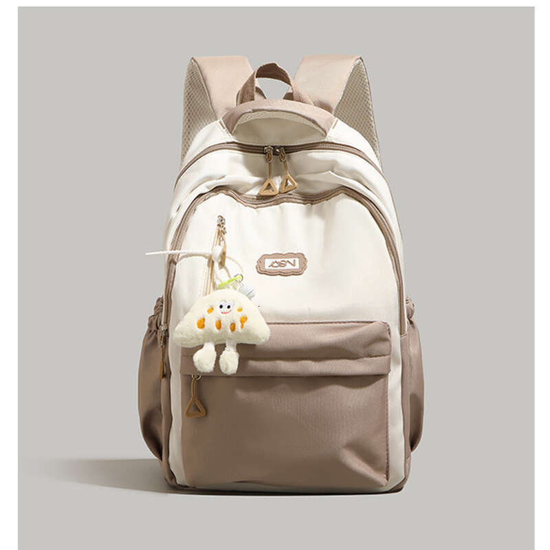 High-End Color-Block 2025 New Model Women, Middle School and College Students, Large Capacity Backpack for Short Trips