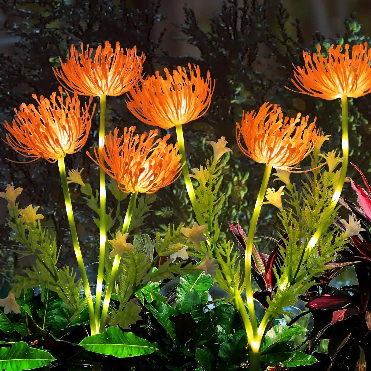 1pc Solar Garden Lights solar shore flower lights solar outdoor LED lights for garden pathway lawn and courtyard decoration. XJ250606