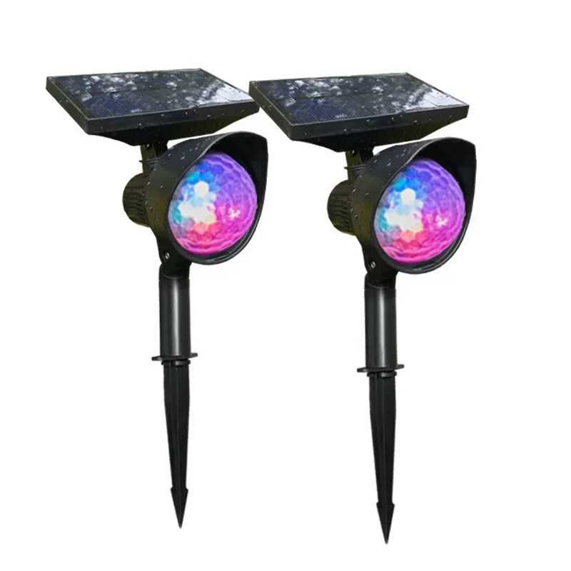 Creative Outdoor Solar Rotating Color Projection Lamp Outdoor Waterproof Lawn Lamp Villa Garden Decoration Atmosphere Lights Hot W250607