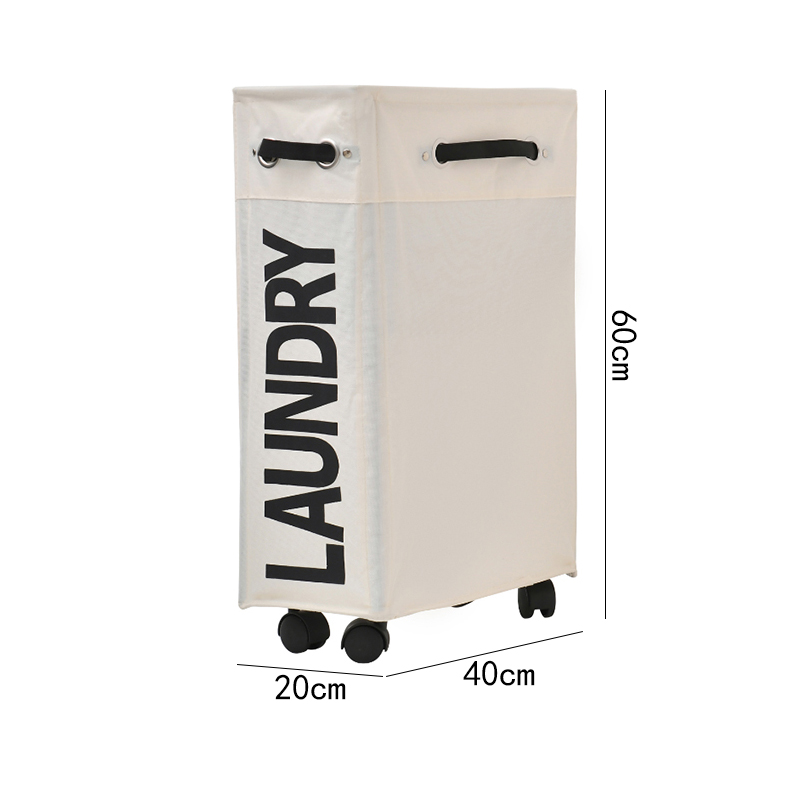 Large capacity small size foldable dirty clothes basket with wheels