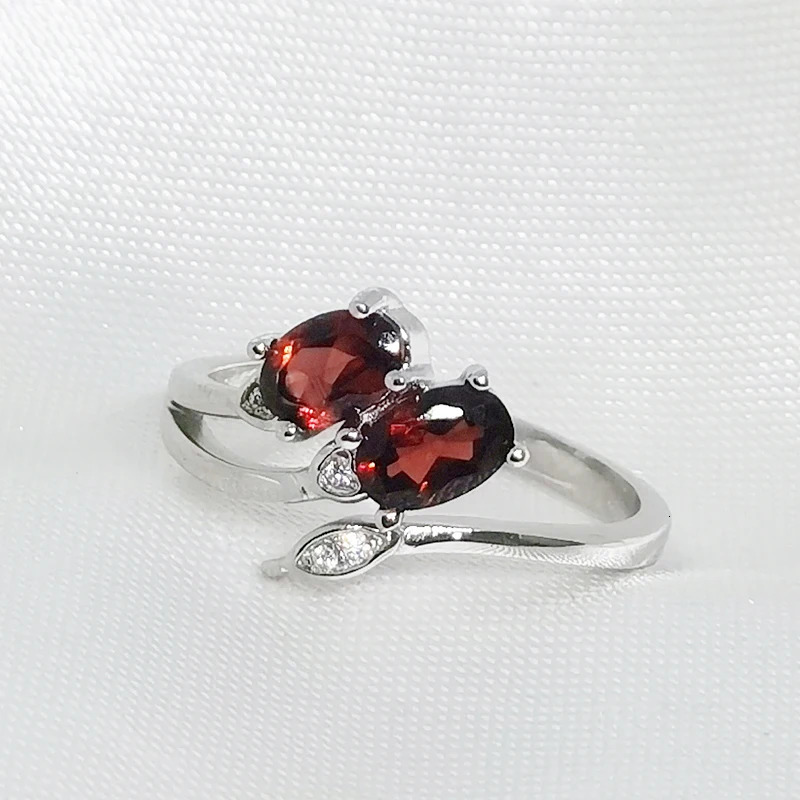 MeiBaPJ Fine Quality Natural Red Garnet Gemstone Trendy Ring for Women Real 925 Sterling Silver Charm Fine Jewelry 250604