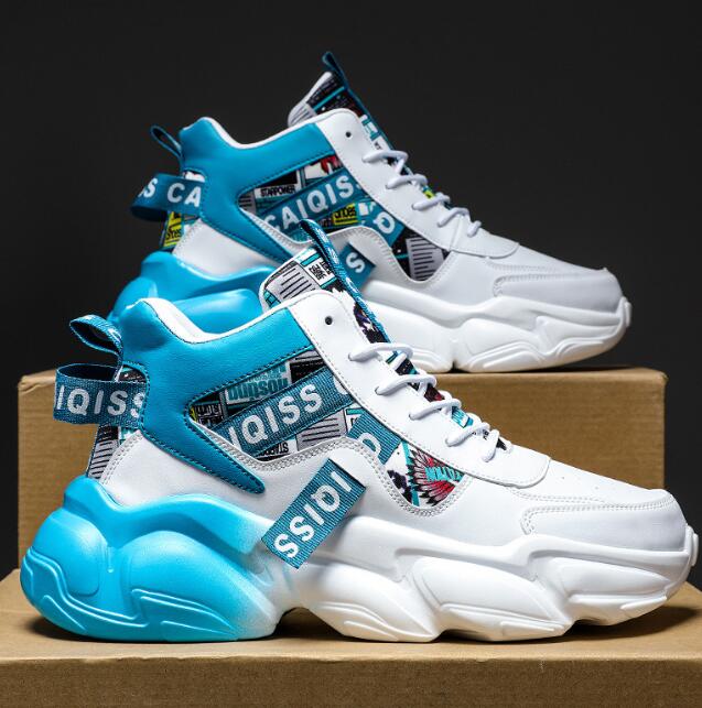 Designer sneaker men's shoes summer high school basketball sports running shoes for teenagers casual high cut thick soled dad Z 6.5-6