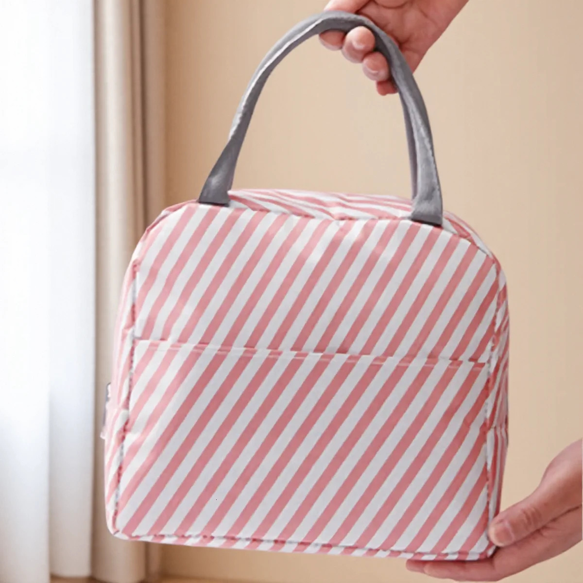 Functional Cooler Lunch Box Portable Insulated Canvas Lunch Bag for Women Thermal Picnic Food Storage 250606