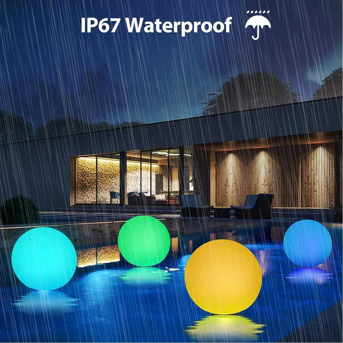 Solar Ball Light Outdoor Waterproof Garden 16 RGB Color Luminous Round Light Remote Control For Yard Lawn Backyard DecorationXJ250606