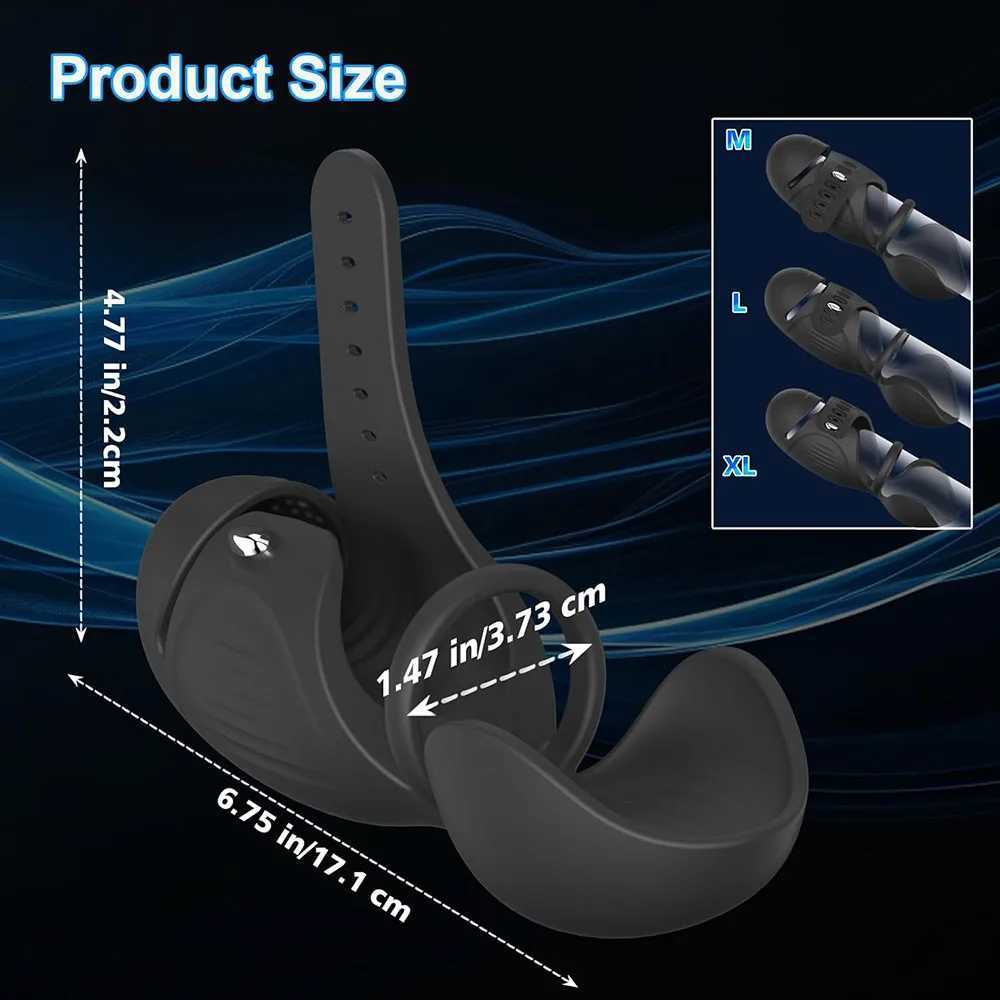 4 in 1 Adjustable Male Masturbator Penis Vibrator Trainer for Men Adult Sex Toys Stroker with Cock Ring Testicle Masturbators XJ250607