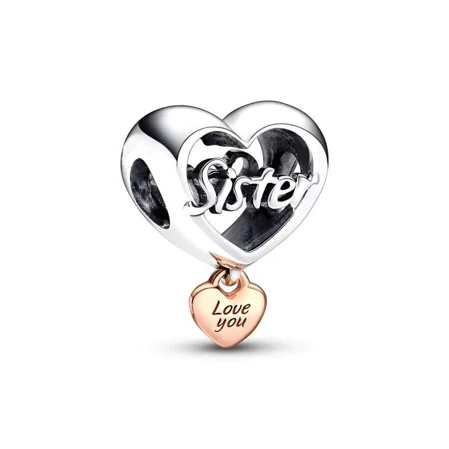 Hot Sale Family Tree Dad Mum Sister Daughter Hearts Charm Beads Fit Original European 925 Silver Bracelet DIY Women Jewelry GIft XJ250607