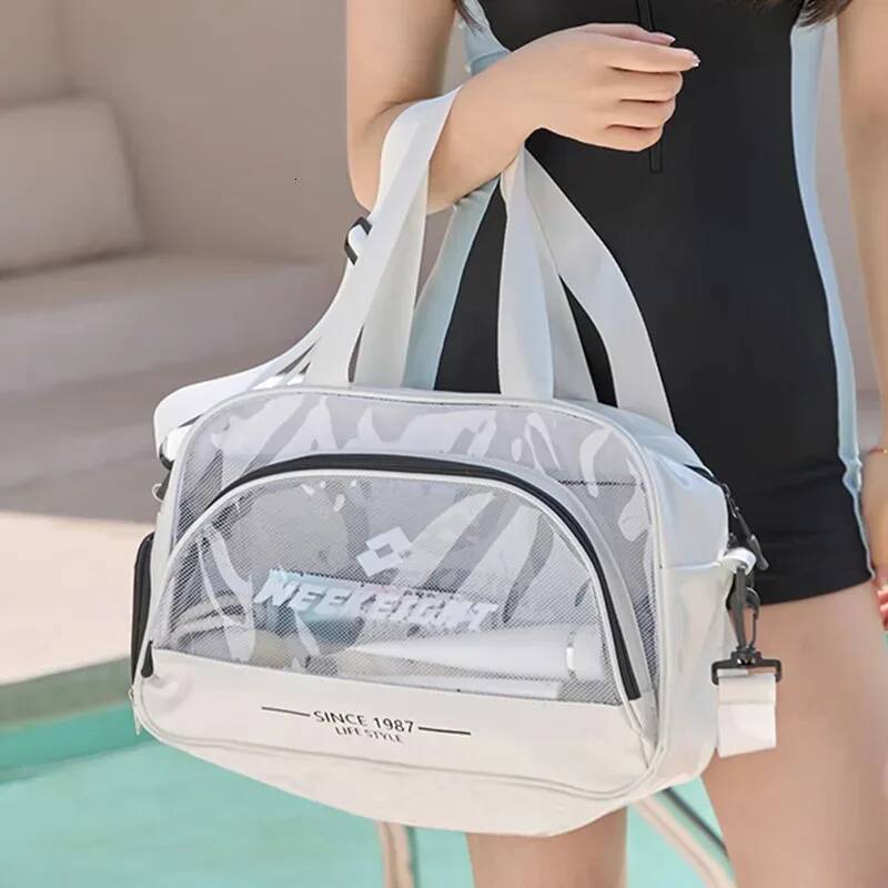 Large Capacity Women Makeup Bathroom Washbag Waterproof Swimming Storage Bag with Separate Compartment for Beach Gym Travel