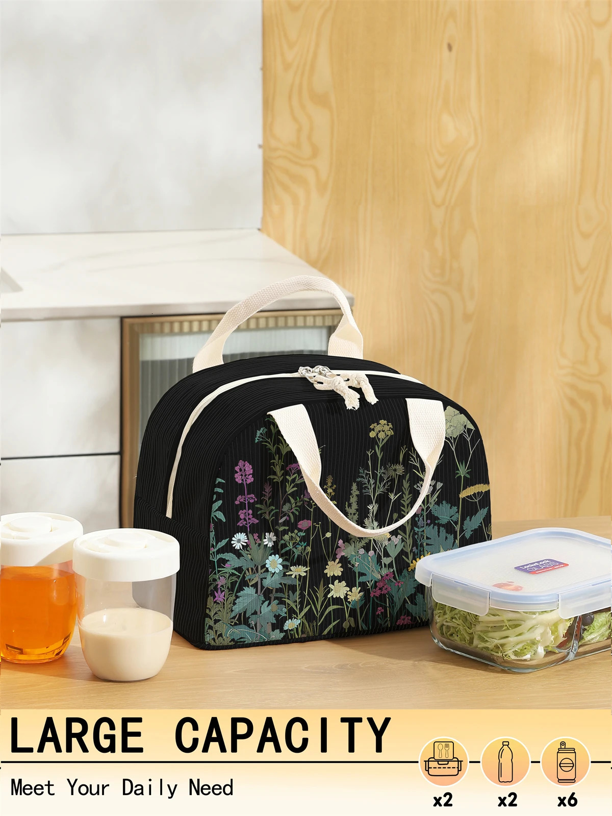 1pc- insulated lunch box bag thickened student portable lunch bag 250606