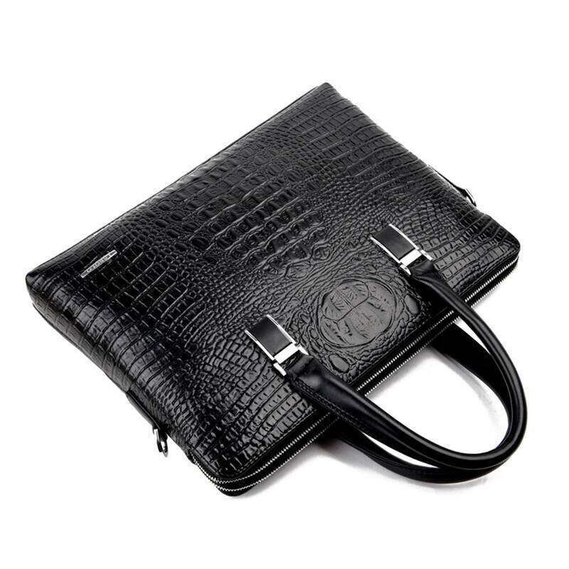 OLOEY Alligator Briefcase for Man PU Leather Crocodile Tote Handbag Laptop 14 Male Shoulder Business Messenger Crossbody Side Bag