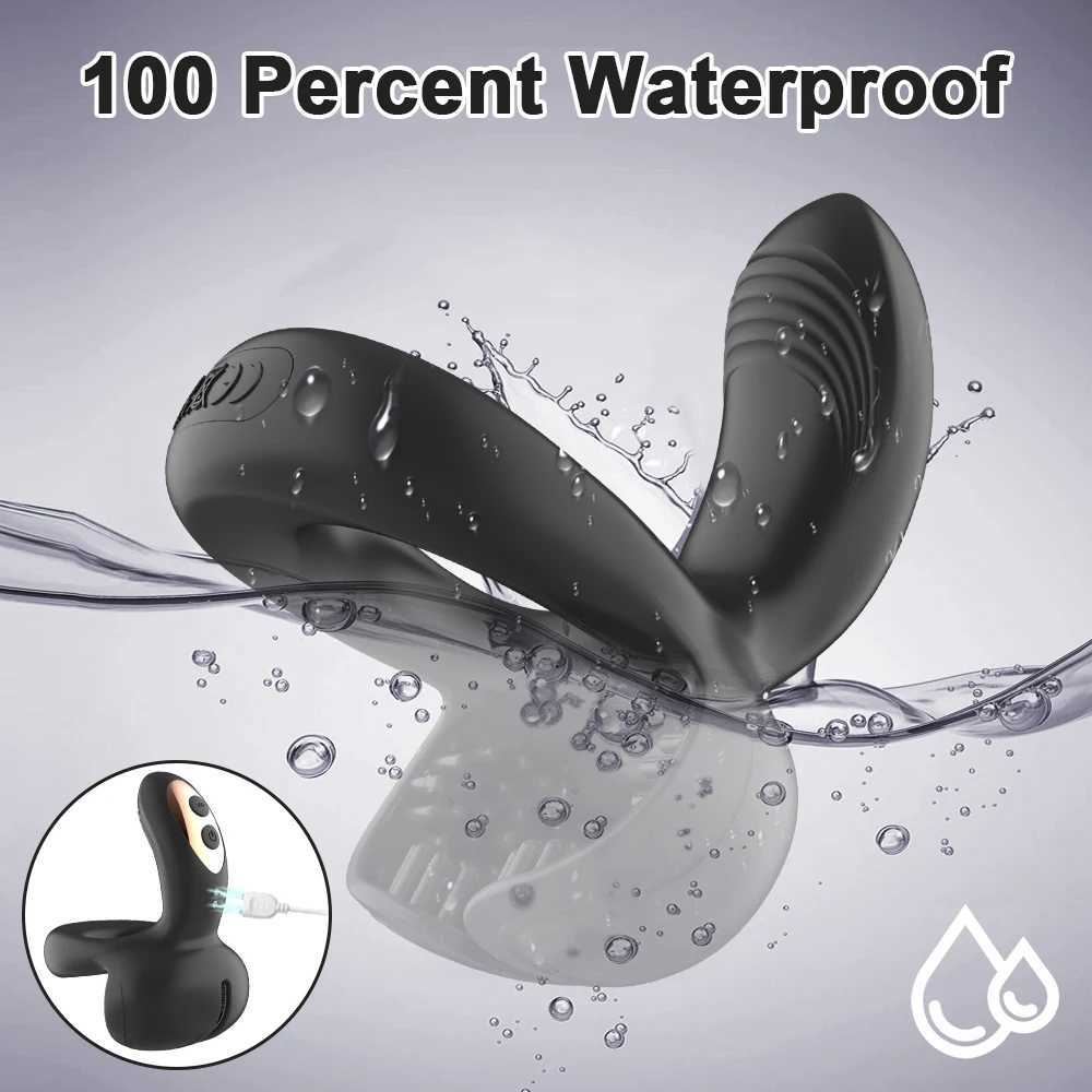 Penis Vibrator for Men Remote Control Cock Ring Ejaculation Delay Testicles Perineum Scrotum Stimulator Sex Toy for Couples Game XJ250607