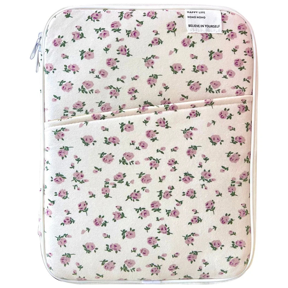 11/13in Floral Padded Laptop Case Shockproof Tablet Sleeve Case Portable Computer Cover Bag Soft Laptop Protective Bag 250603