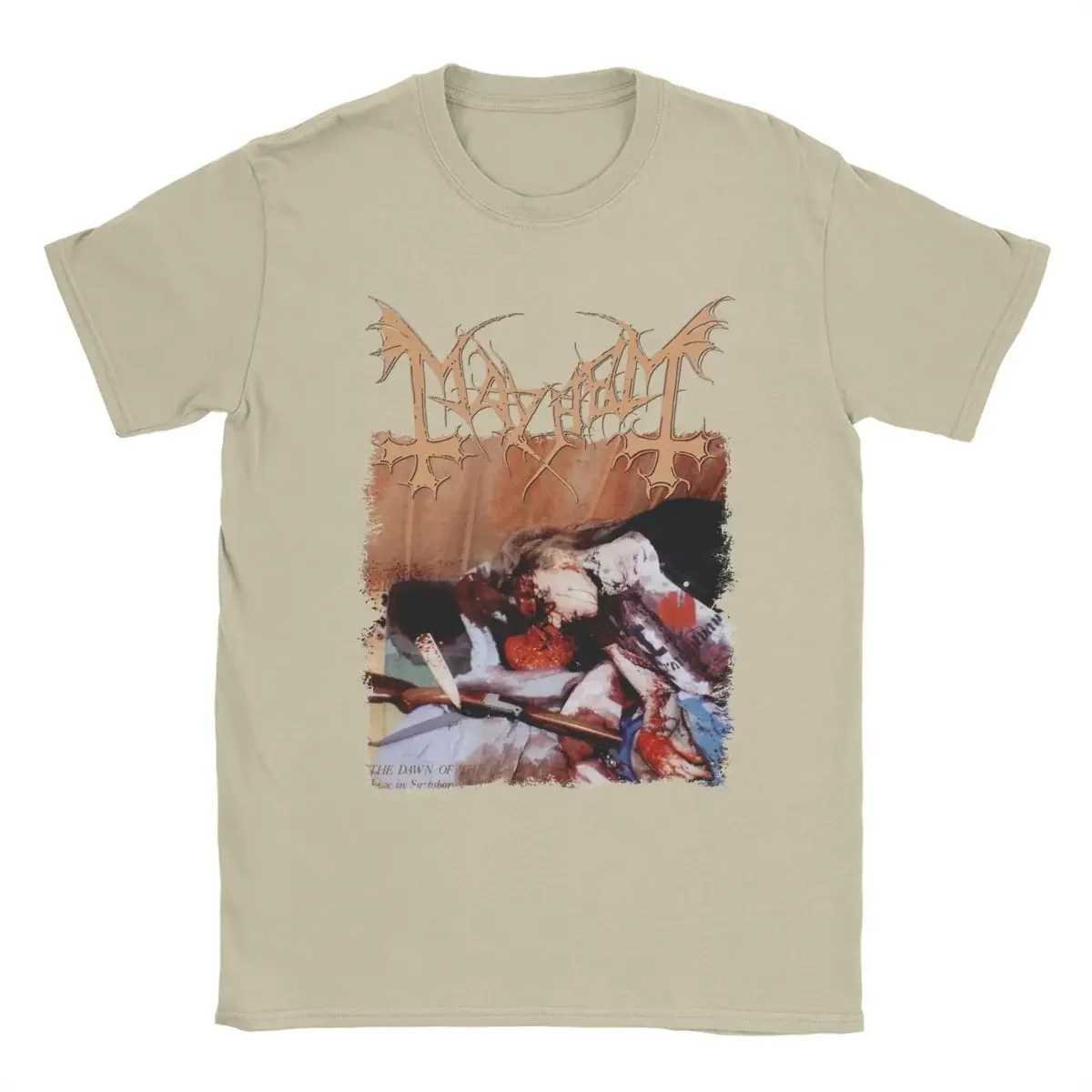 Death Metal Hipster Tee Shirt Short Sleeve Round Neck T-Shirt Pure Cotton Clothes Rock Mayhem Band Vintage Punk Mens T Shirt W250607