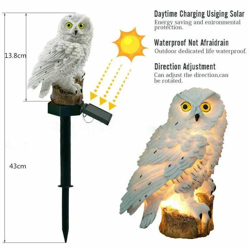 Outdoor Solar Lights Solar Powered LED Owl Garden Lights Owl Animal Lawn Lamps Waterproof Solar Lamp for Christmas Decoration W250607