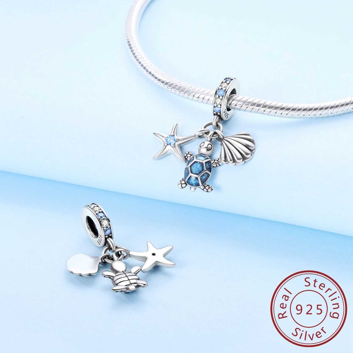 Original Silver 925 Charm Summer Ocean Crab Sea Turtle Octopus Bead Fit Bracelet Pendant DIY Woman Jewelry XJ250607