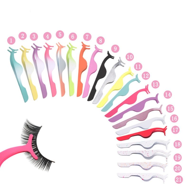 Multifunctional False Eyelashes Curler Tweezers Stainless Auxiliary Eyelash Curler Eye Lash Applicator Clip