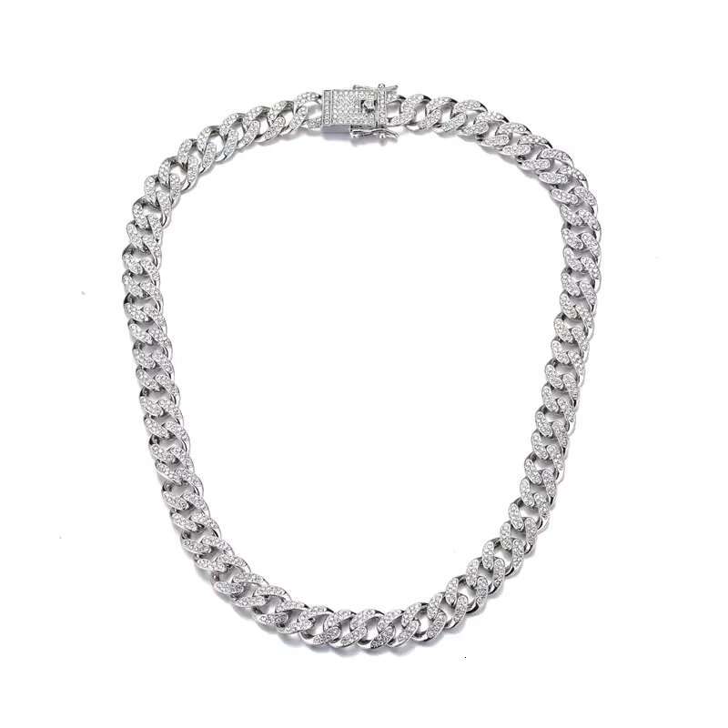 HIP HOP Luxury Jewelry 925 Sterling Silver Mens Cuban Link Chain Miami Moissanite Diamond Cuban Necklace