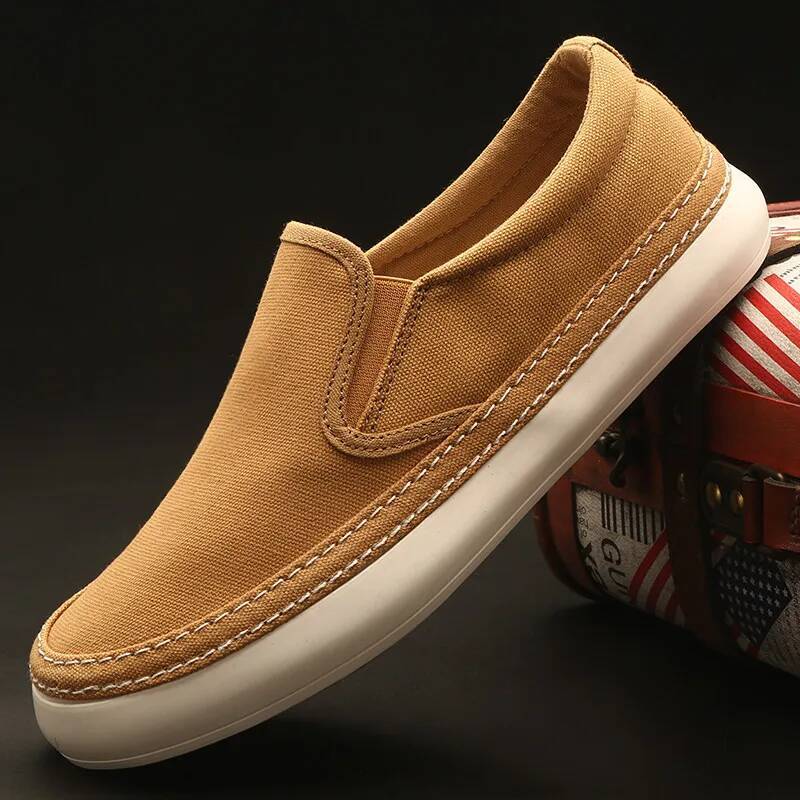 Ddmyoutdoor Men S Casual Breathable Canvas Lightweight Vulcanized Soft Flat Shoes Outdoor Sneakers Loafers Outdoor Shoes