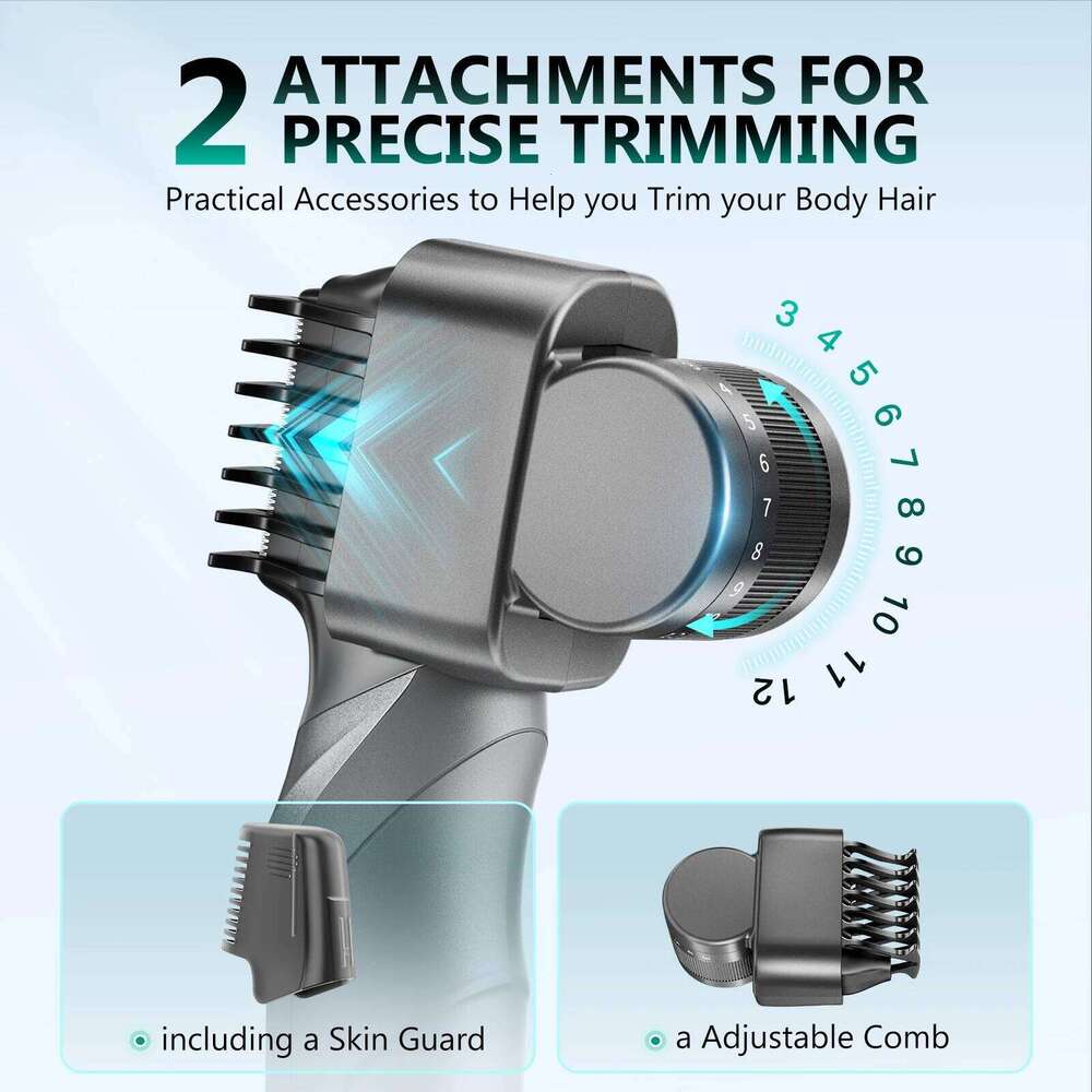 Kensen S6 Electric Body For Men Groomer Clipper Ipx5 Waterproof Groin Pubic Hair Trimmer With 2 Attachments Barber