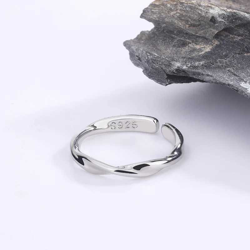 Fashion 925 Sterling Silver Simple Twisted Wire Rings For Women Wedding Fine Jewelry Gift Wholesale XJ250606