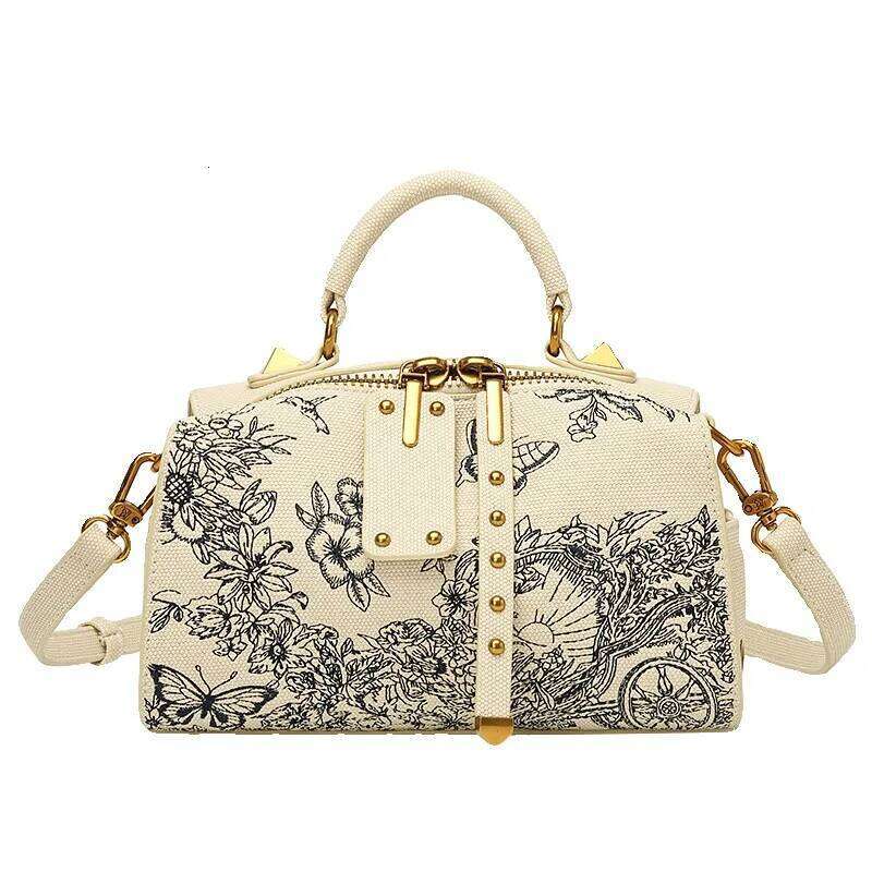 Light Brand Women's Handbag 2025 New Embroidered Boston Pillow Fashion Designer High-End Texture Crossbody Bag