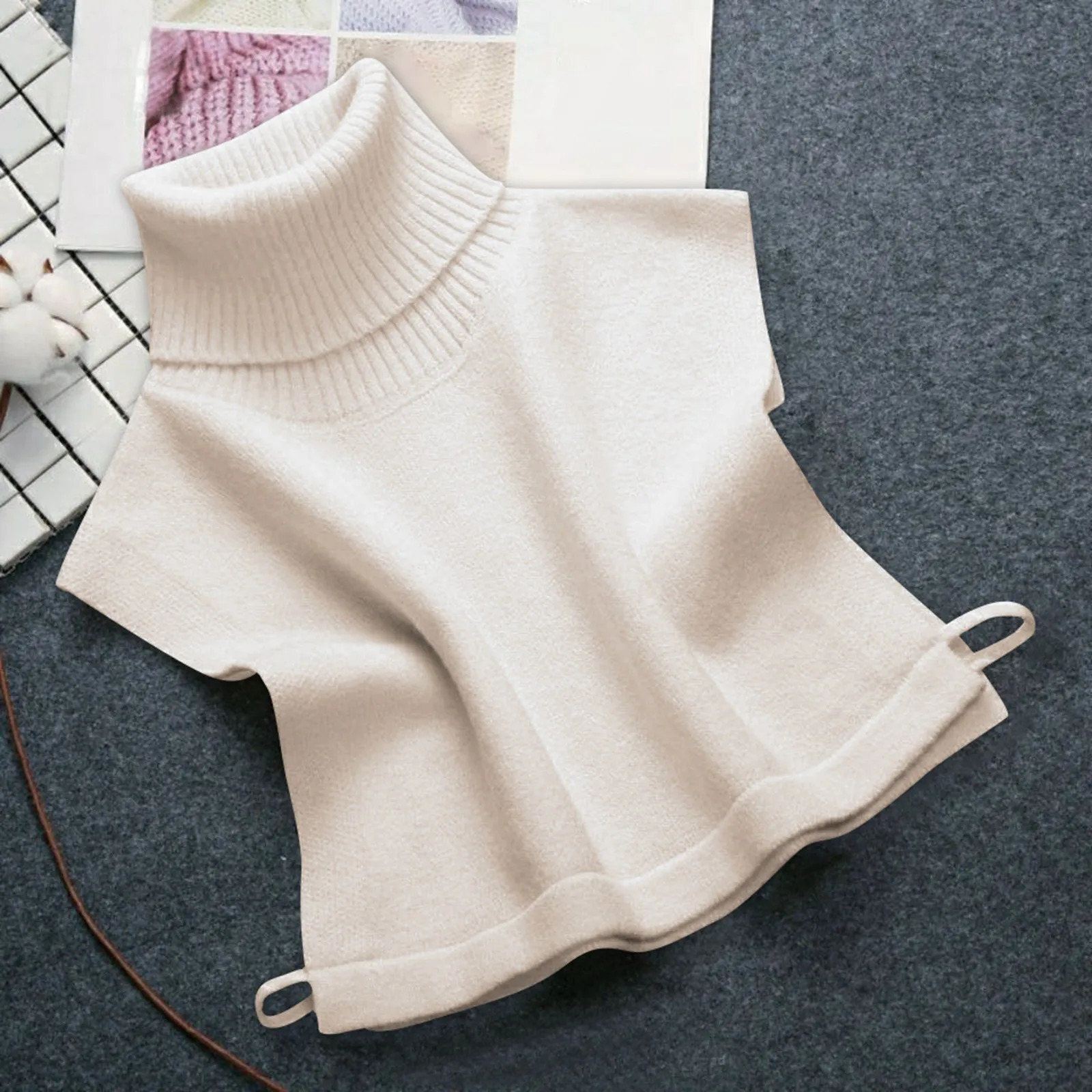 Winter Sleeveless Sweater Knit Pullover High Quality Turtleneck Temperament Commuting Warm Loose Knitted Base 250530