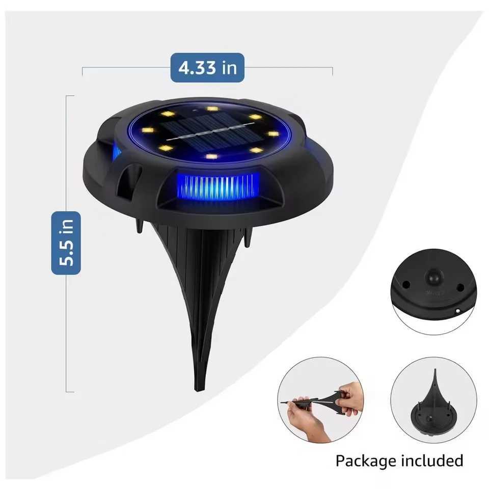 Solar Lights Outdoor With 12 LEDs Bright Multi-Color Solar Ground Lights For Pathway Garden Yard Lawn Walkway DecorationsXJ250606