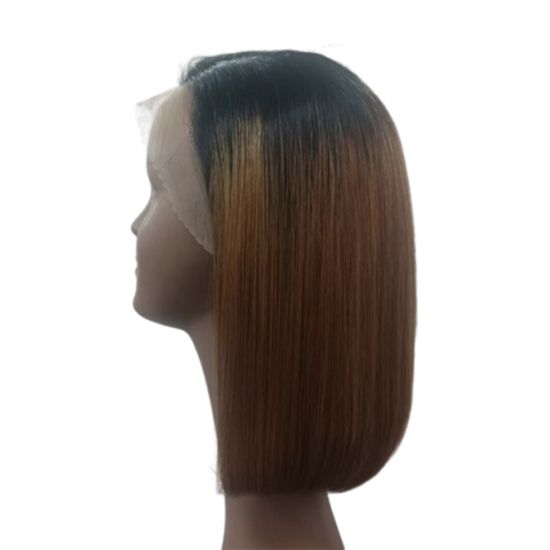 Real person short straight hair wig, high-quality wig