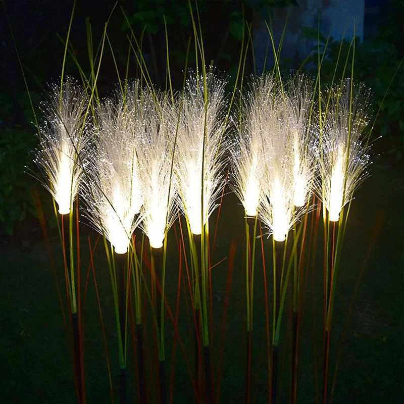 LED Solar Garden Lights Luminous Reed Outdoor Decorative Solar Powered Flower Stake Light Christmas Lights for Yard Lawn GardenXJ250606