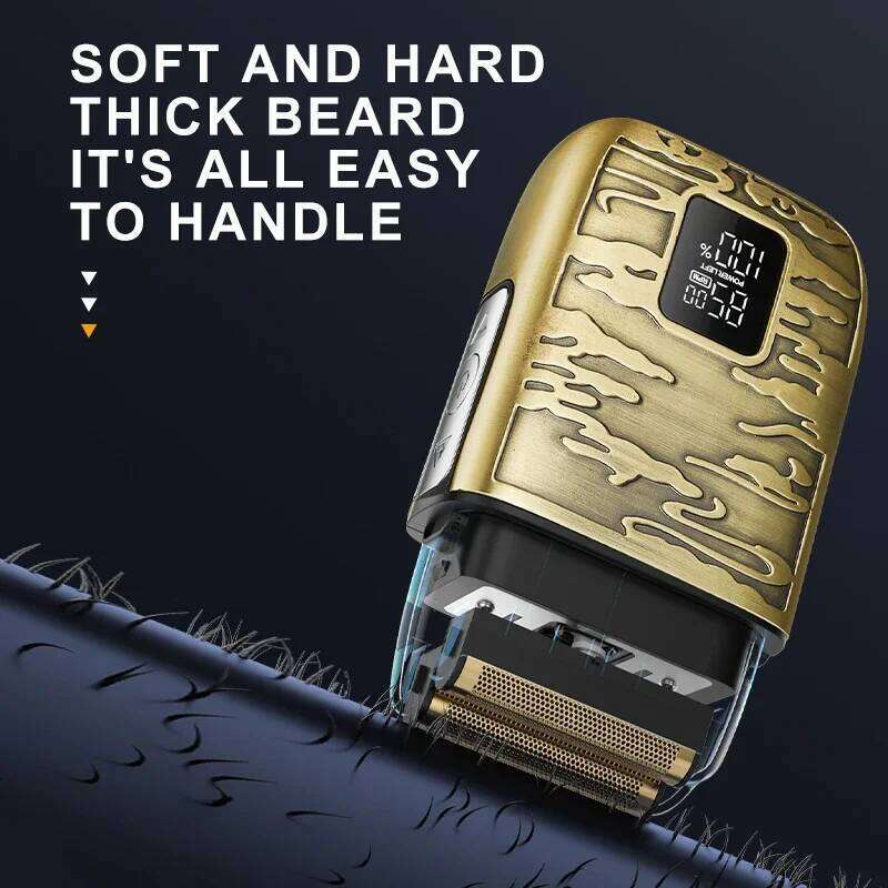 Kemei Km-870 Men's Electric Shaver: 3-Speed Adjustable, USB Rechargeable, Retro Metal Body, Portable Shaving Tool