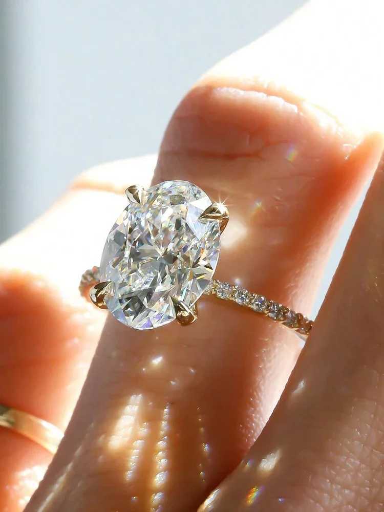 925 Sterling Silver Full Zirconia Gorgeous 1-5CT Oval Stone Ring For Women Engagement Wedding Luxury High Quality Fine Jewelry XJ250606